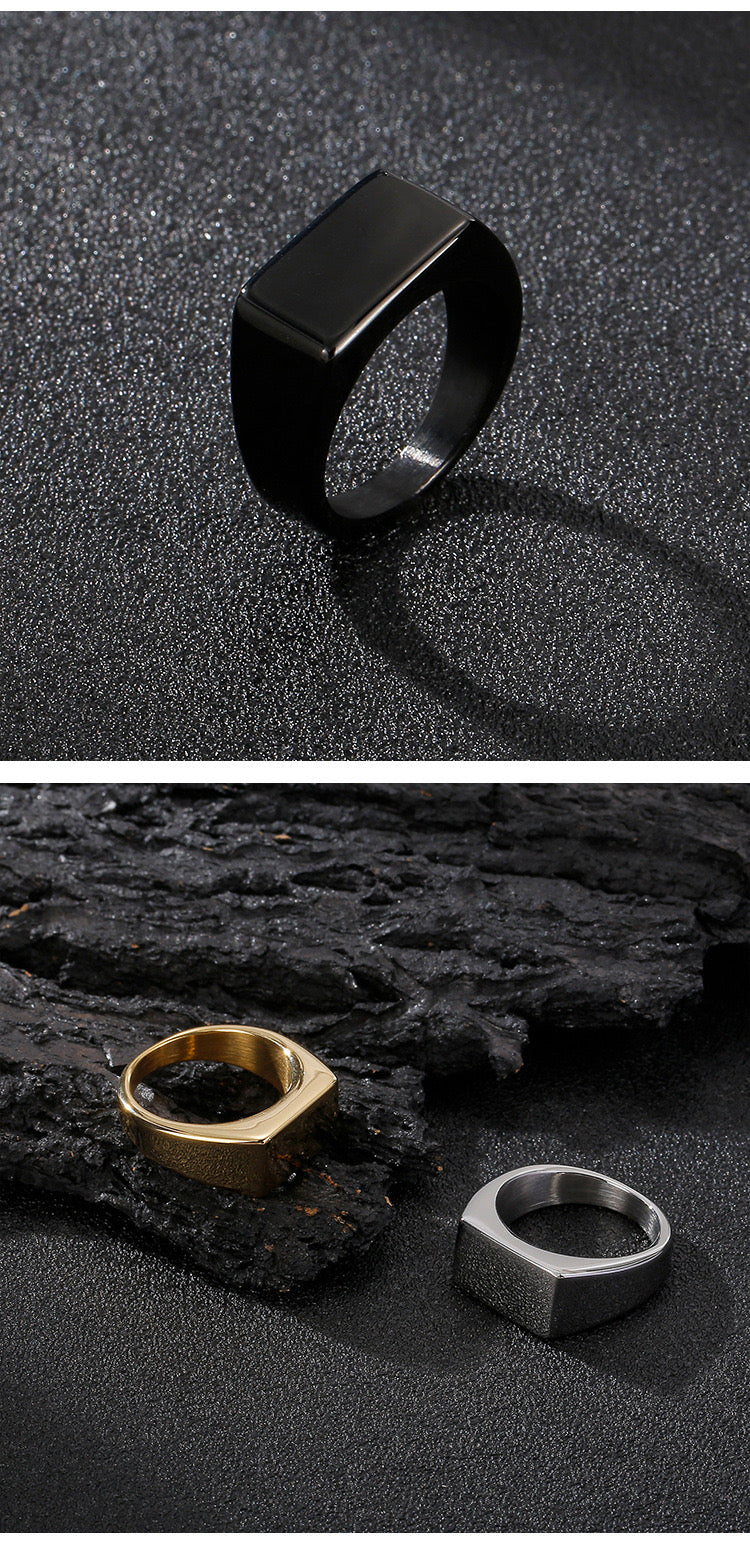 Punk Geometric Titanium Steel Plating 18K Gold Plated
Men's Rings