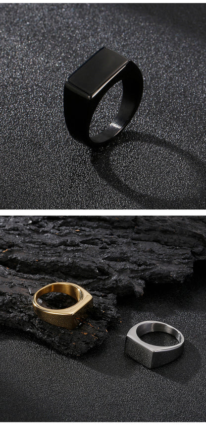 Punk Geometric Titanium Steel Plating 18K Gold Plated
Men's Rings