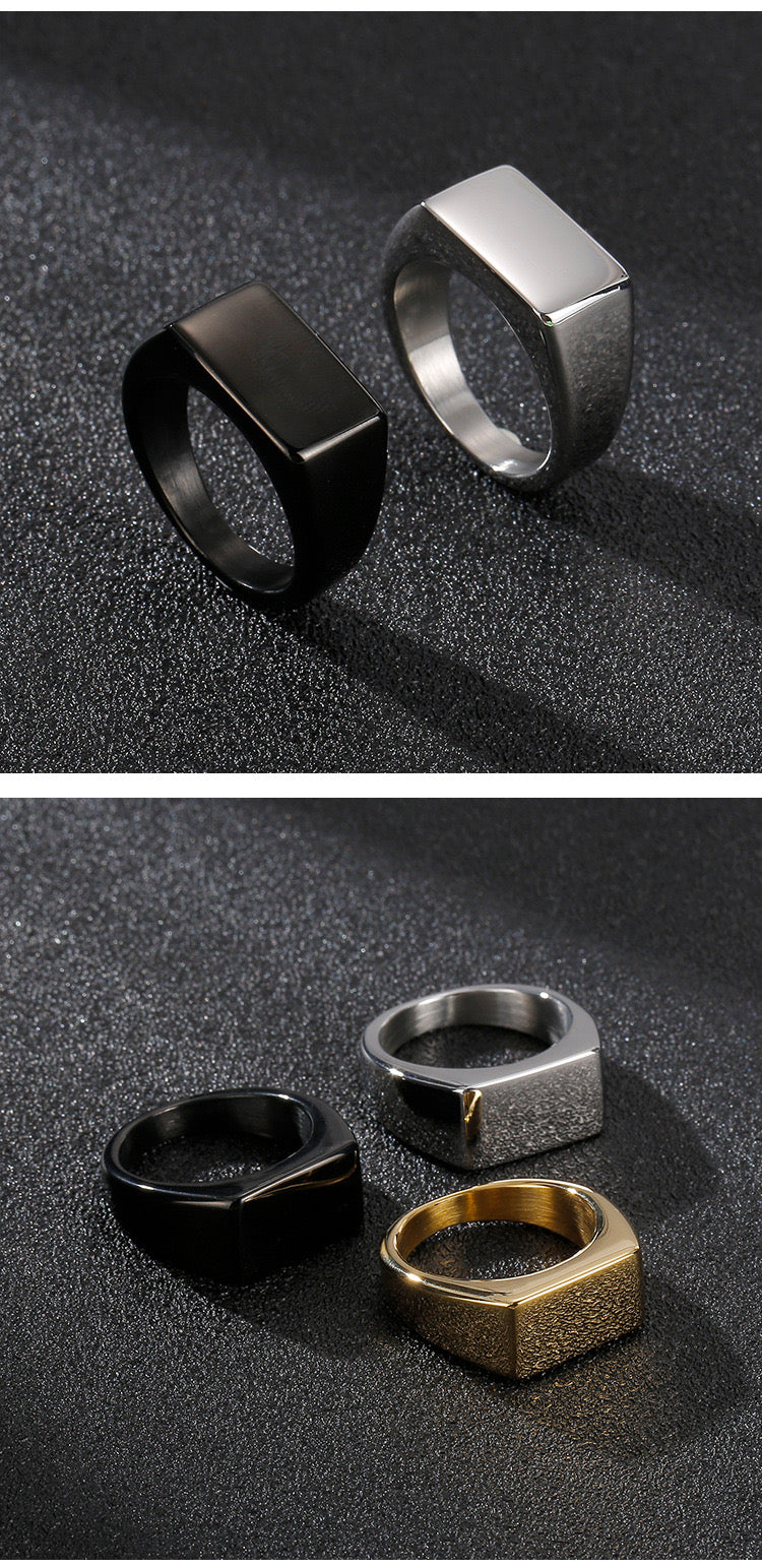 Punk Geometric Titanium Steel Plating 18K Gold Plated
Men's Rings