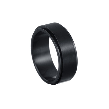 Fashion Circle 304 Stainless Steel Black Plated Rings