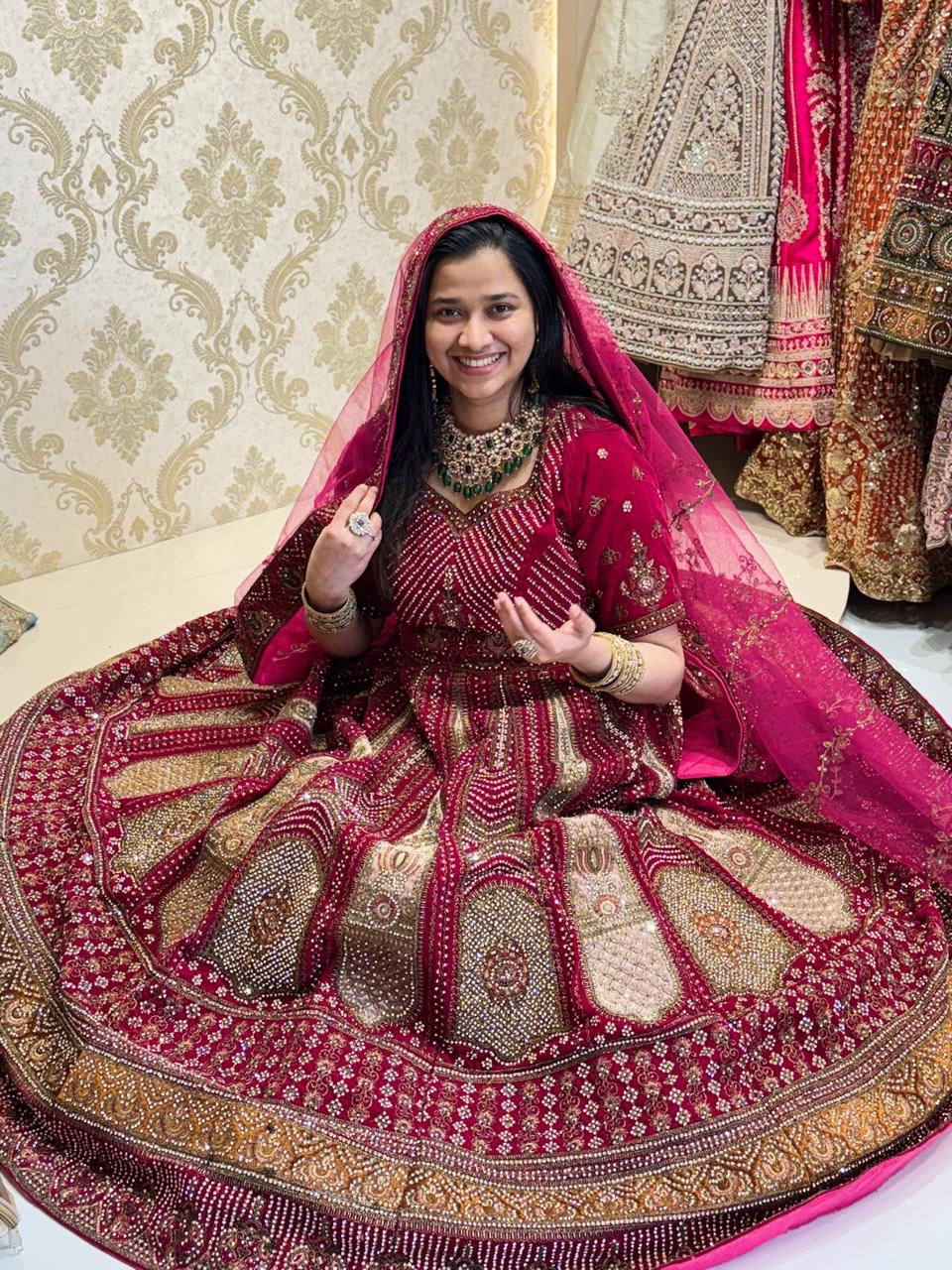 Raw silk Lahenga