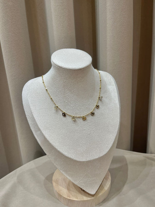 Double heart charms necklace