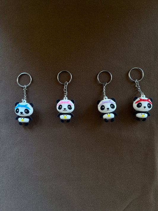 Panda Keychain with Colorful Headband
