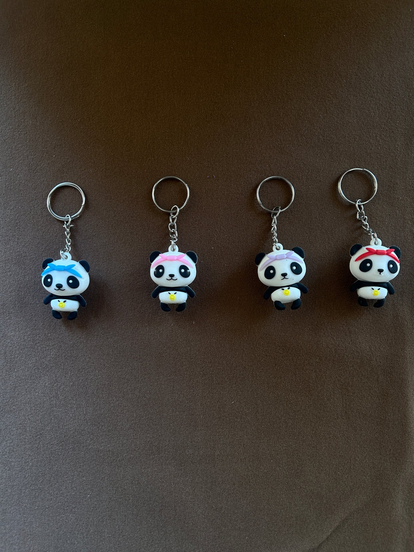 Panda Keychain with Colorful Headband