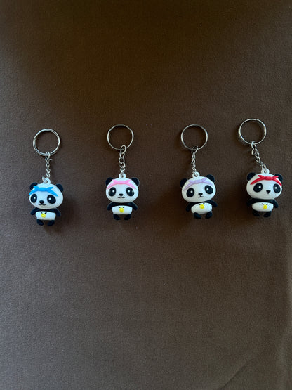 Panda Keychain with Colorful Headband
