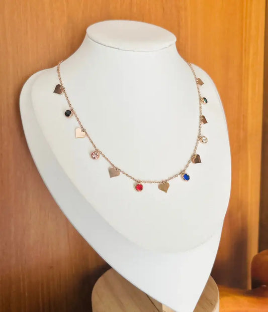 Charms Multicolour heart necklace
