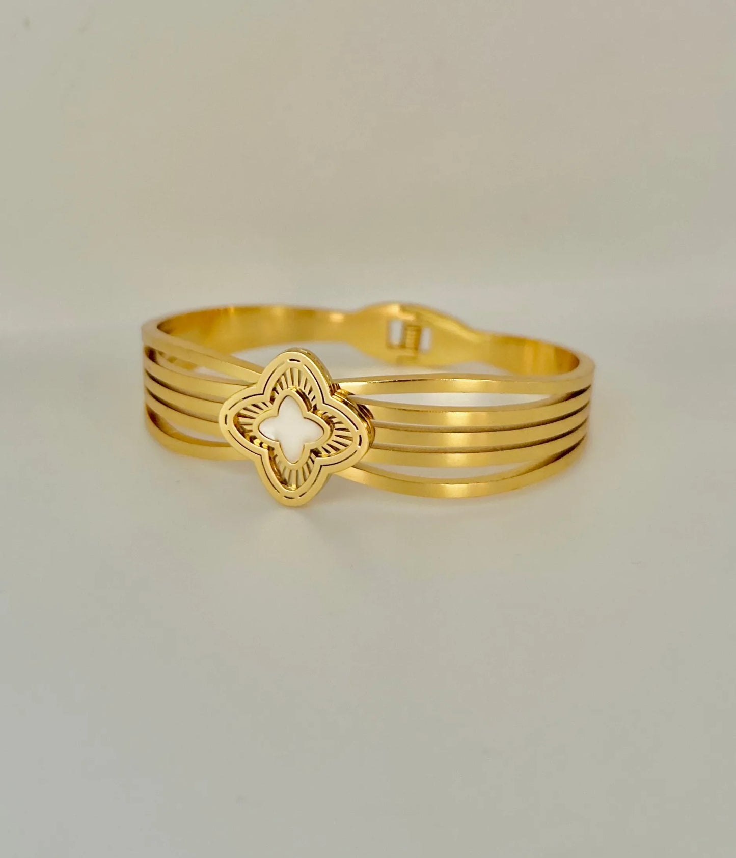 Chrome Charm Gold Bangle