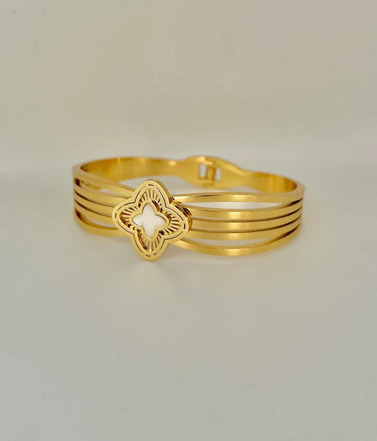 Chrome Charm Gold Bangle