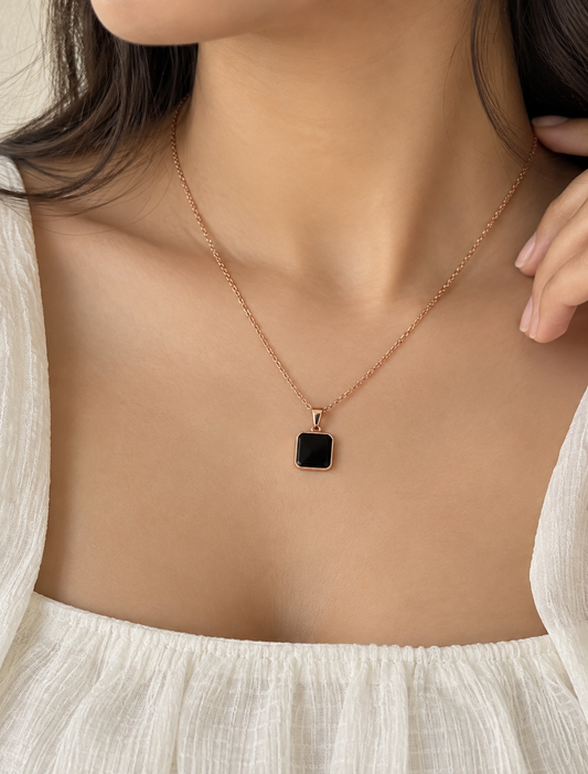 Minimal Square Pendant Necklace