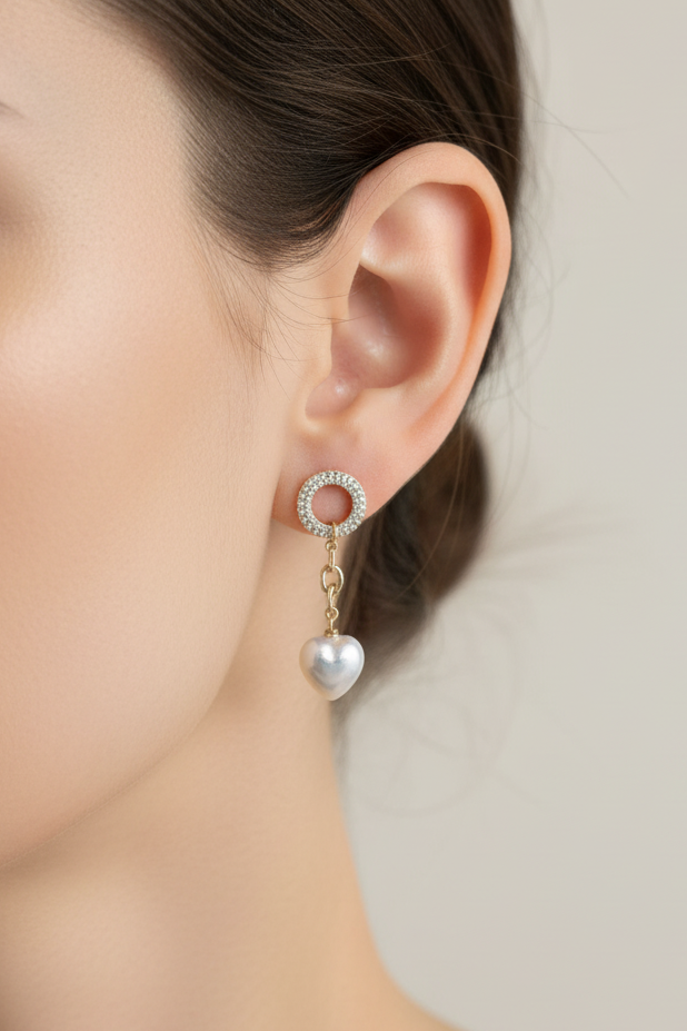 Crystal Pearl Drop Stud