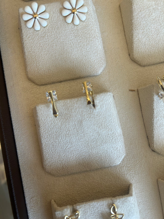 Rectangle stone earrings