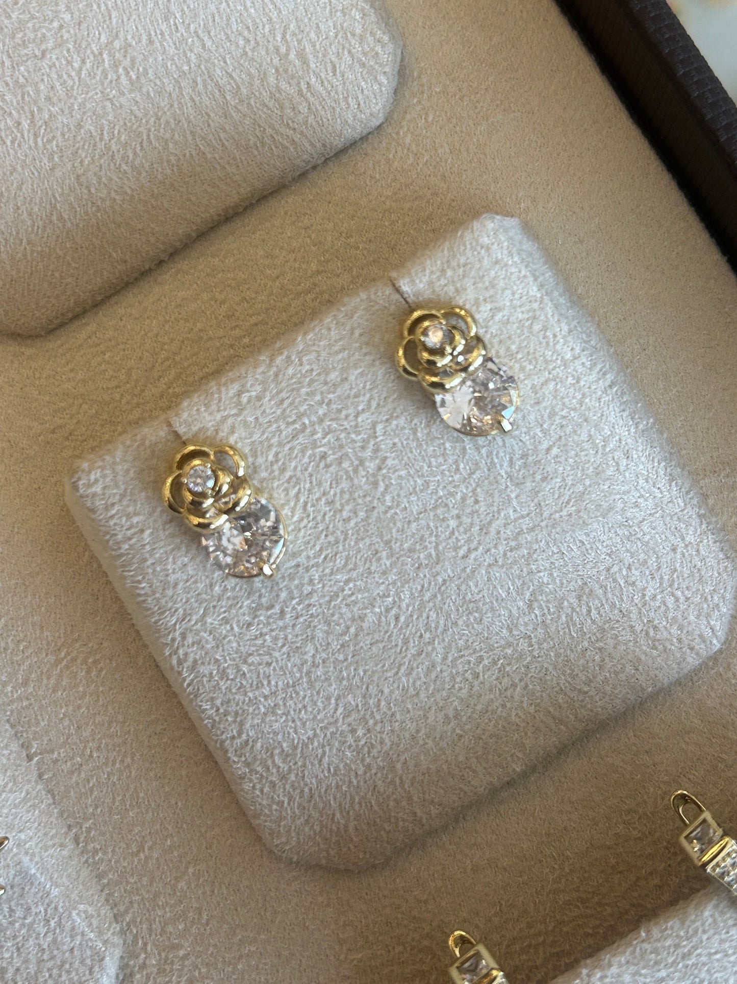 Rose Heart stone earrings