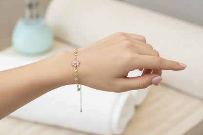 Pink flower  brecelet