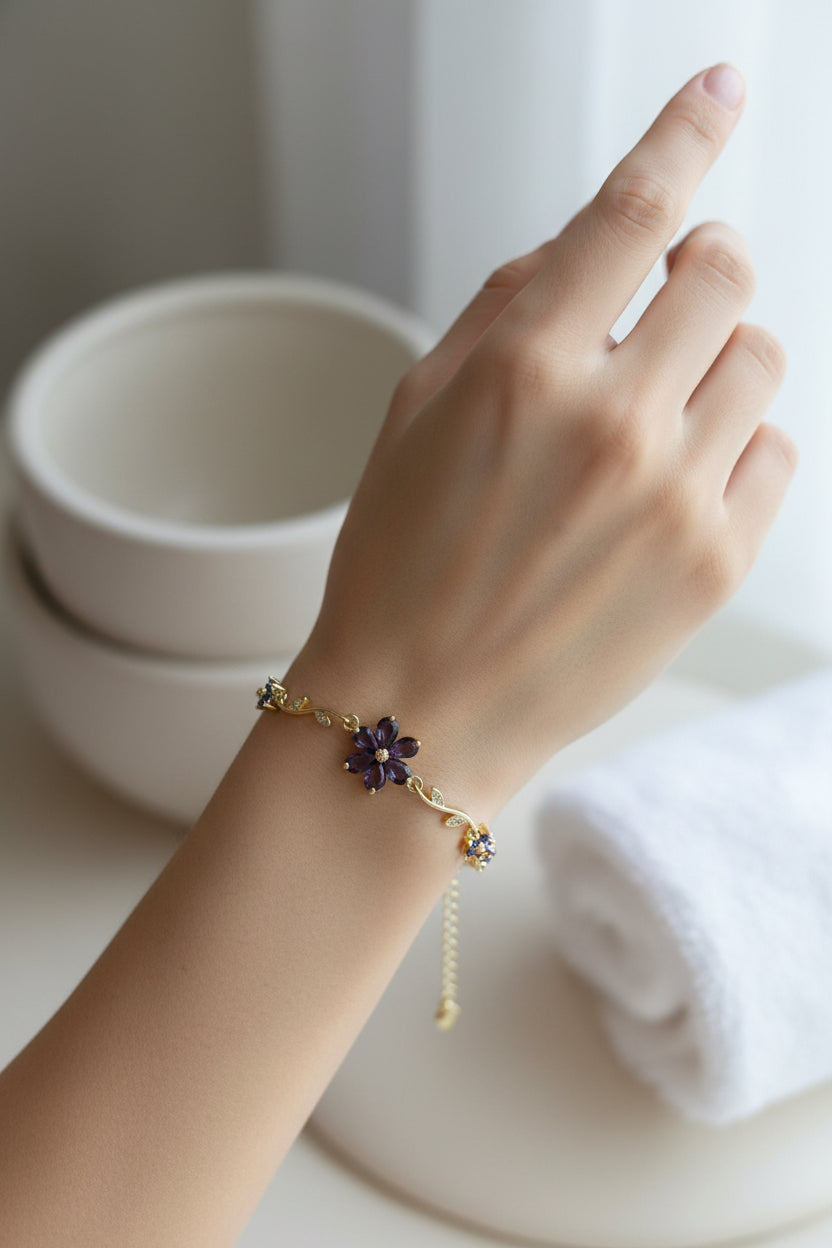 Violet flower  brecelet