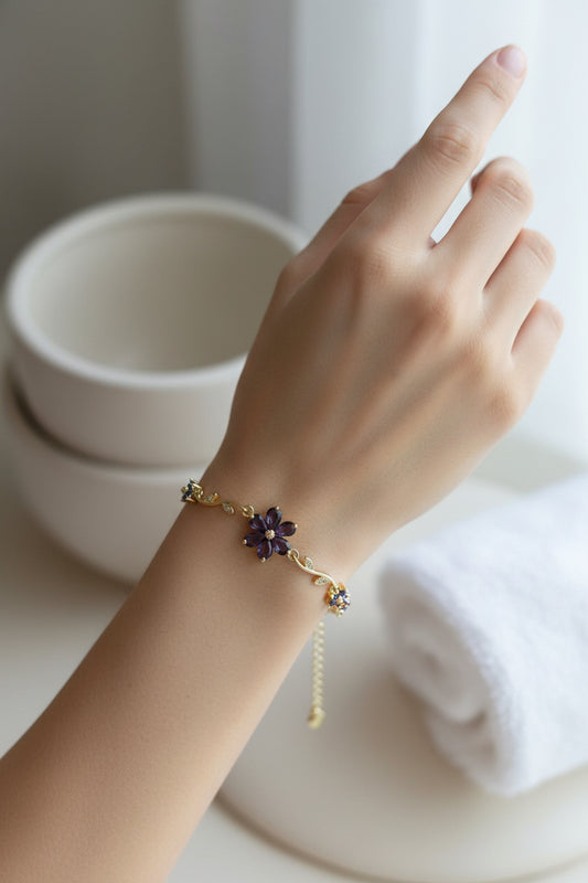 Violet flower  brecelet