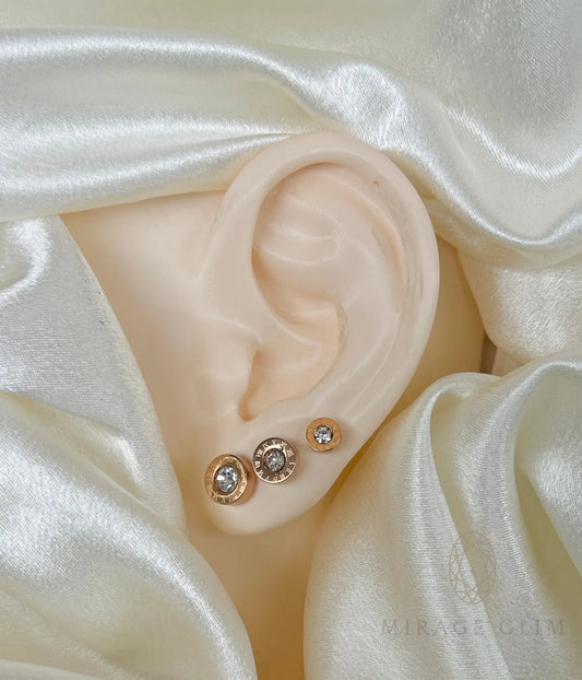 Roman with stone Stud Earring