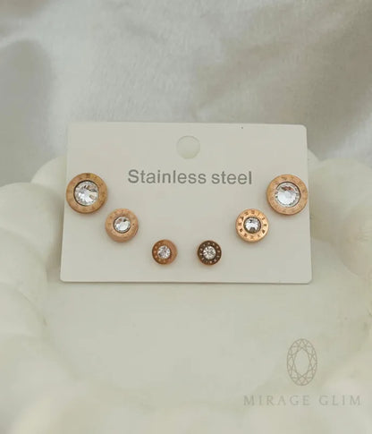 Roman with stone Stud Earring