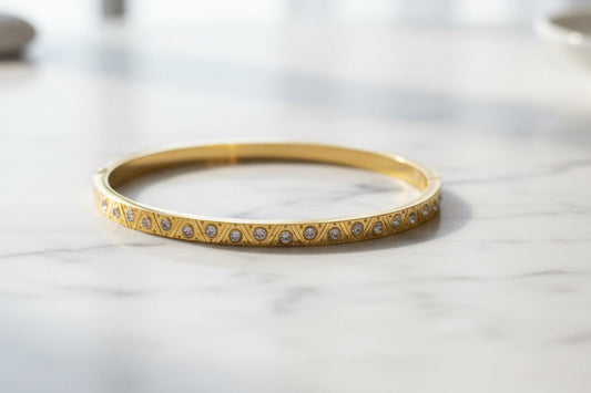 Gold Crystal Baby Bangle