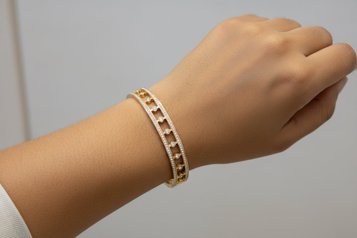 Baby size stone filled bangle