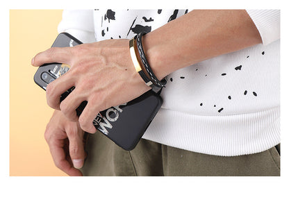 Men’s Multi-Layer Leather Bracelet – Steel, Black & Gold Variants