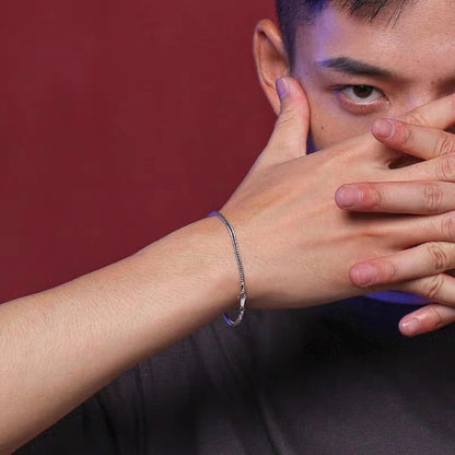 Men’s Silver Rope Chain Bracelet – Stainless Steel Minimal Design