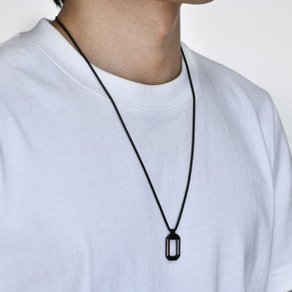 Geometric Pendant Necklace for Men – Stainless Steel Minimal Chain