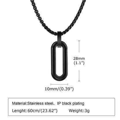 Geometric Pendant Necklace for Men – Stainless Steel Minimal Chain