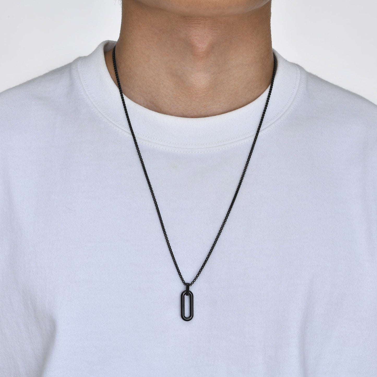 Geometric Pendant Necklace for Men – Stainless Steel Minimal Chain