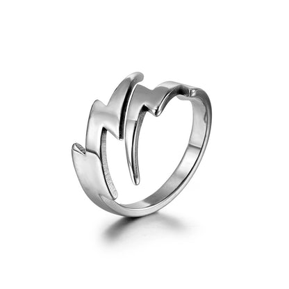 Simple Style Lightning Titanium Steel Polishing
Men's Rings