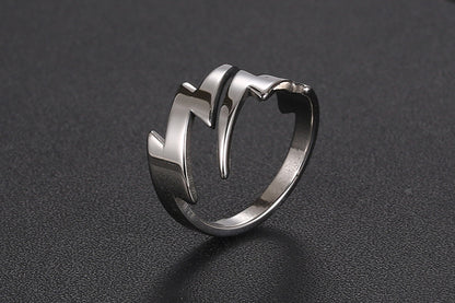 Simple Style Lightning Titanium Steel Polishing
Men's Rings