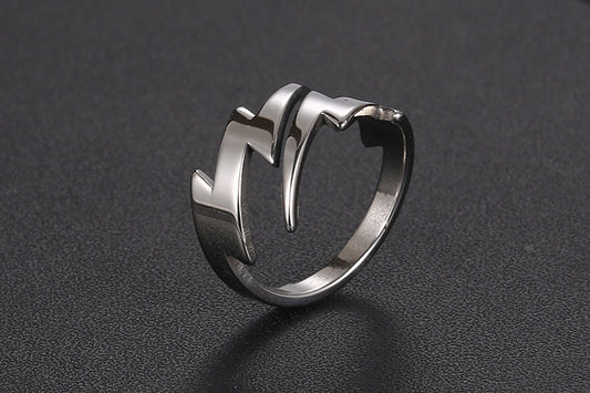 Simple Style Lightning Titanium Steel Polishing
Men's Rings