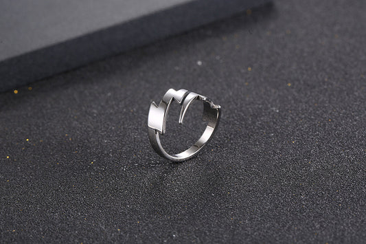 Simple Style Lightning Titanium Steel Polishing
Men's Rings