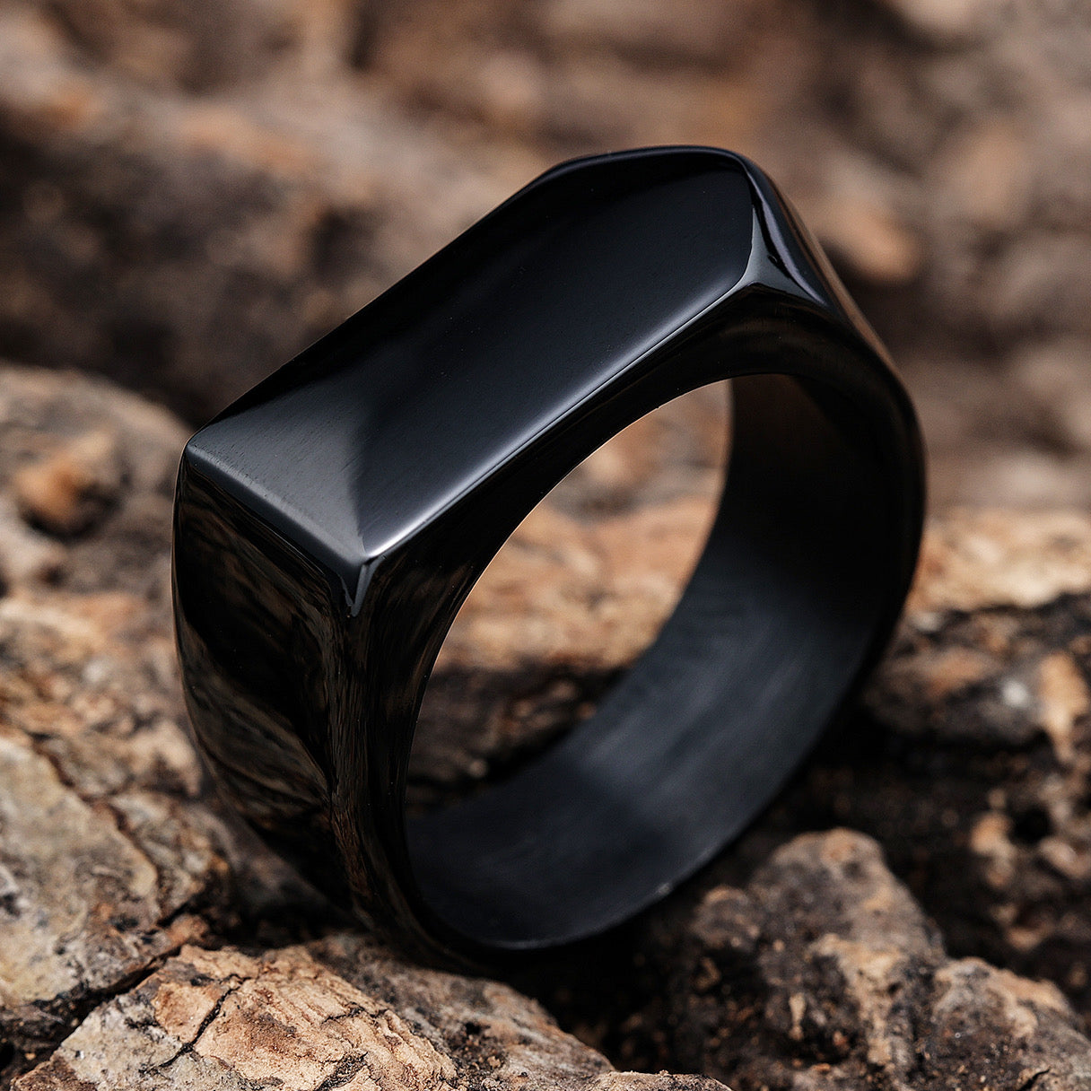 Hip-Hop Streetwear Solid Color 304 Stainless Steel Men's Rings