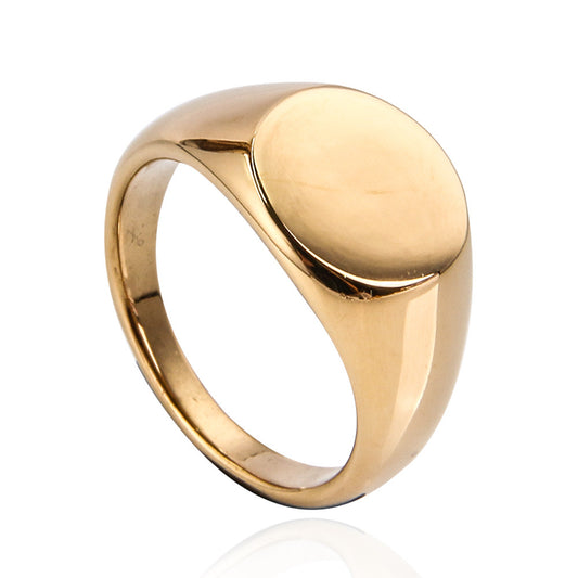 Simple Style Geometric Titanium Steel Plating Unisex Rings