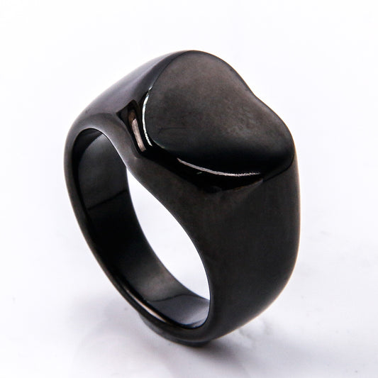 Simple Style Geometric Titanium Steel Plating Unisex Rings