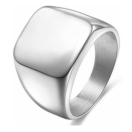 Retro Geometric 304 Stainless Steel Polishing Plating Black Plated Men'S Rings