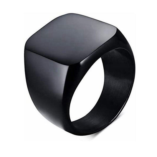 Retro Geometric 304 Stainless Steel Polishing Plating Black Plated Men'S Rings