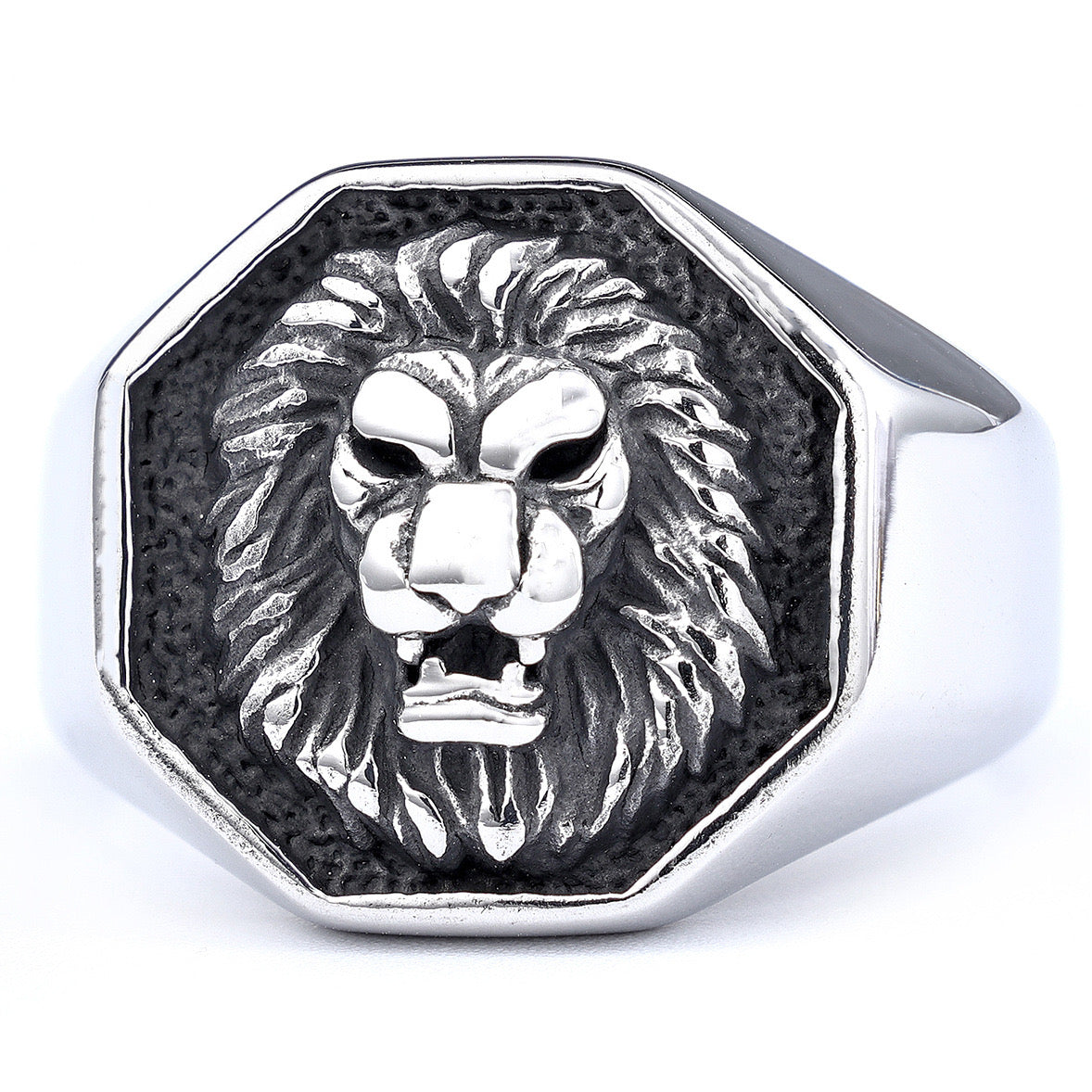 Hip-Hop Punk Lion 304 Stainless Steel Plating Men'S Rings