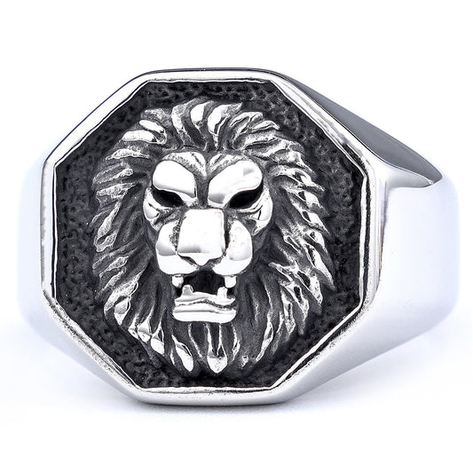 Hip-Hop Punk Lion 304 Stainless Steel Plating Men'S Rings