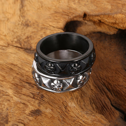 Punk Skull Titanium Steel Plating Halloween Men's Rings