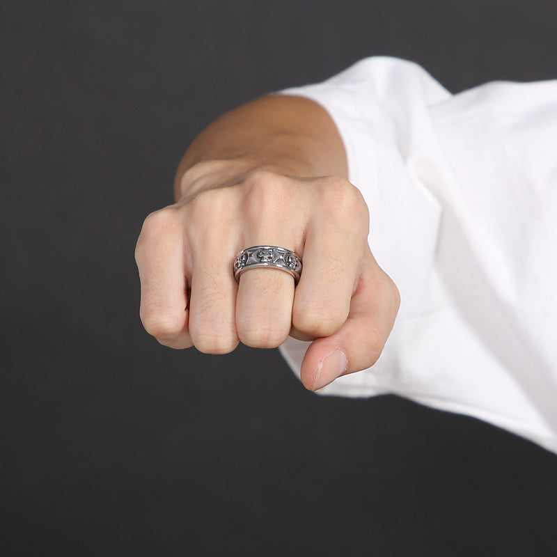 Punk Skull Titanium Steel Plating Halloween Men's Rings