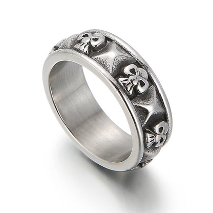 Punk Skull Titanium Steel Plating Halloween Men's Rings