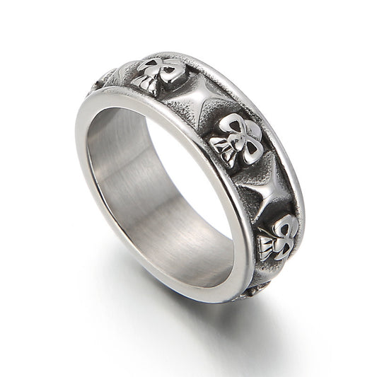 Punk Skull Titanium Steel Plating Halloween Men's Rings