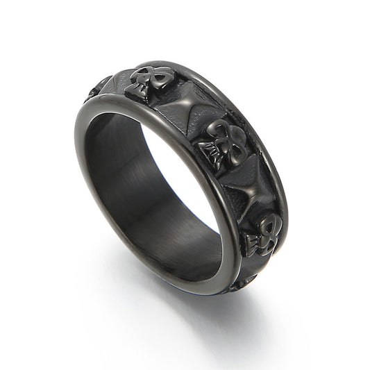 Punk Skull Titanium Steel Plating Halloween Men's Rings
