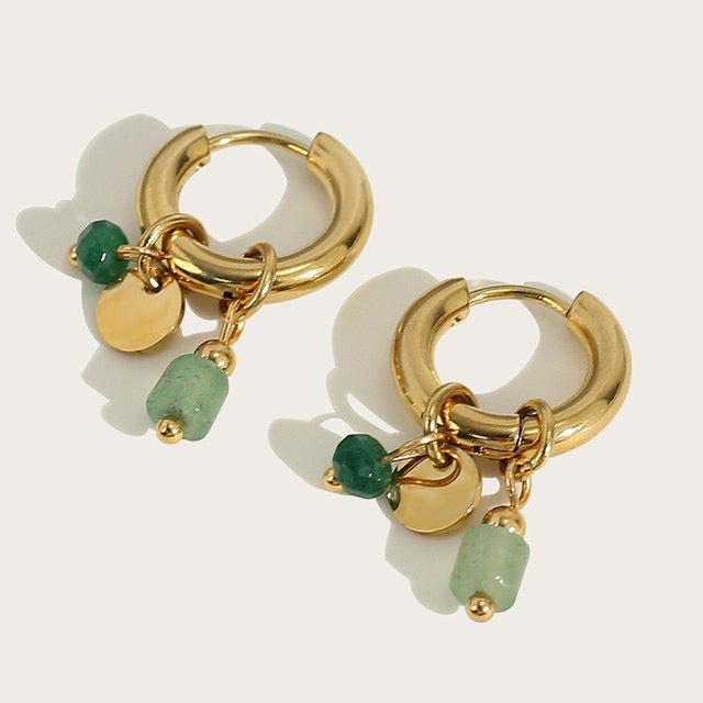 Green Perl earing