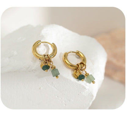 Green Perl earing