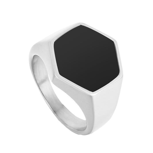 Vintage Style Classic Style Geometric Titanium Steel Polishing Unisex Rings Men Signet Rings