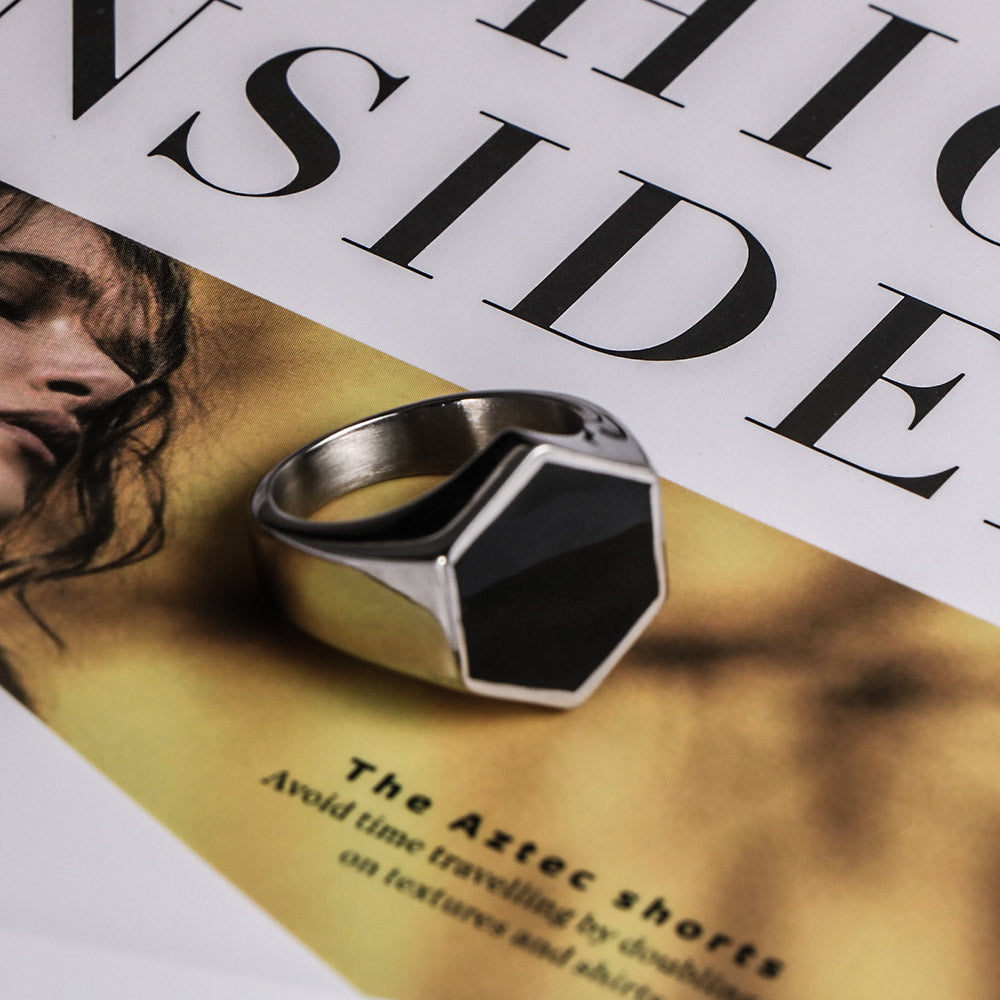 Vintage Style Classic Style Geometric Titanium Steel Polishing Unisex Rings Men Signet Rings