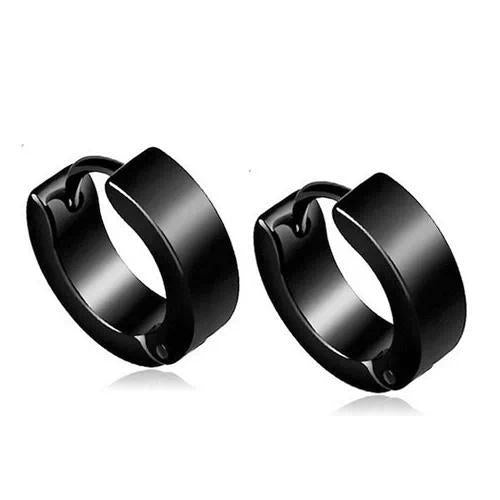 Men’s Stainless Steel Hoop Earrings – Silver, Black & Camouflage