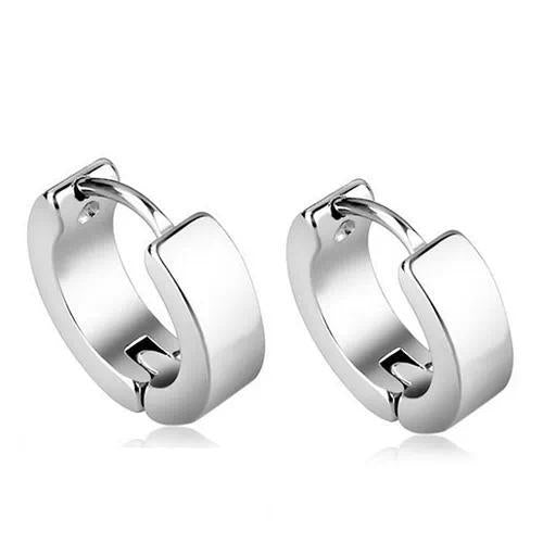 Men’s Stainless Steel Hoop Earrings – Silver, Black & Camouflage